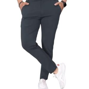 Men's Stylish Slim Fit Lycra Blend Trousers for Men | Stretchable and Comfortable Office, Formal, and Casual Wear | Solid Business and Work Formal Pants for Men