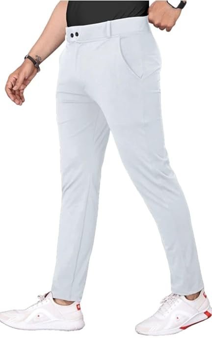 Men?s Premium Lycra Slim Fit Trouser Combo (Black & Silver) | Stylish Formal & Casual Pant for Men | Office - Image 3