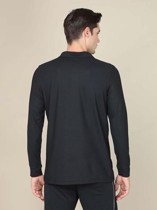TECHNOSPORT Mens Slim Fit Polyester Active Wear Collar Polo T-Shirt with Long Sleeves for Workout, Sports - Image 2