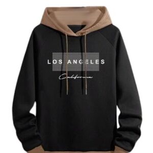 Trillion Regular Fit Printed Hoodie for Men | Sweatshirt for Men Black, Khaki