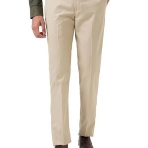 Park Avenue Men Smart Fit Twill Pattern Poly Viscose Blend Flat Front Formal Trouser