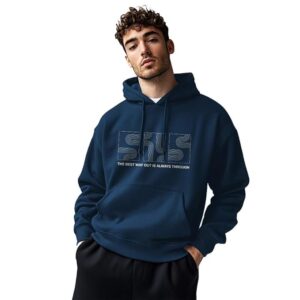 NOBERO Printed Hoodies for Man | 280 GSM Rich Cotton Fleece Hooded Full Sleeve Sweatshirt for Man | Stylish Casual Wear Winter Hoodies for Men