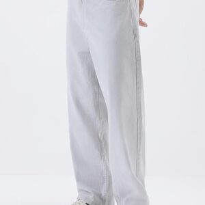 Urbano Fashion Men's Loose Mid Rise Jeans Whitish Grey