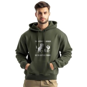 NOBERO Printed Hoodies for Man | 280 GSM Rich Cotton Fleece Hooded Full Sleeve Sweatshirt for Man | Stylish Casual Wear Winter Hoodies for Men Olive Green