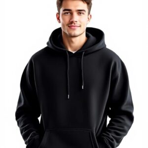 Glowic Men?s Hoodie | Oversized Stylish Sweatshirt for Winter Wear | Trendy Casual Hoodie for Men | Perfect for Gym, Travel, Streetwear Fashion Black