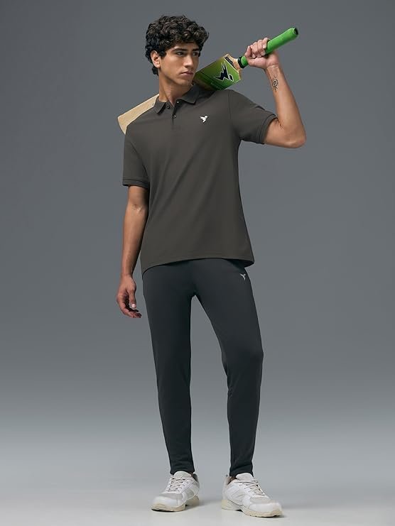 TECHNOSPORT Men Polyester Slim Fit Solid Half Sleeve Polo T-Shirt with Matpiq, Techno Dry and Anti-Microbial for Regular and Casual Use - Image 3