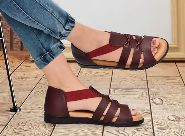 HEALTH FIT Extra Soft Ortho Care Sandals Orthopaedic & Diabetic Daily Use Women's Sandal/Casual Sandal Chappals For Ladies & Girl's 1102 Cherry - Image 2