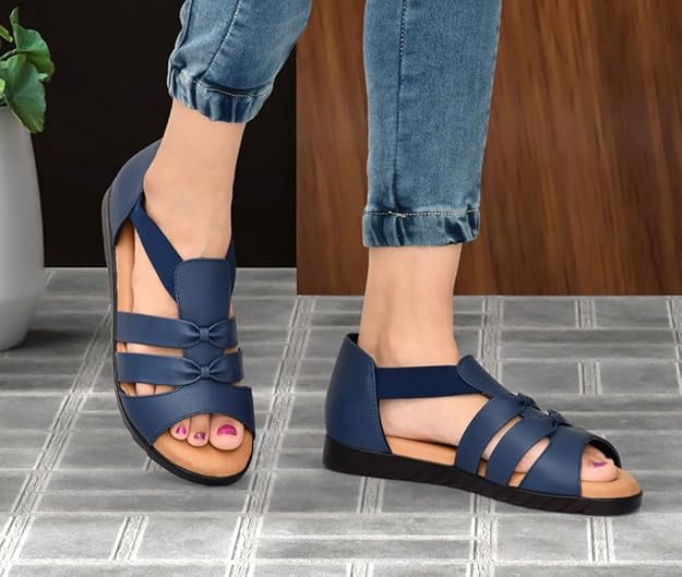 HEALTH FIT Extra Soft Ortho Care Sandals Orthopaedic & Diabetic Daily Use Women's Sandal/Casual Sandal Chappals For Ladies & Girl's 1102 Blue - Image 2