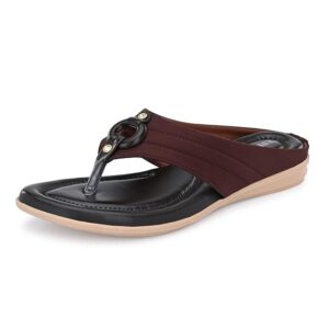 Centrino Women's Thong Sandals | Comfortable Ortho Care Sandals For Ladies | Fashion Wear Sandal & Chappal |Stylish & Durable | Premium Comfort & Quality | Soft Cushioned for More comfort (1951) Brown