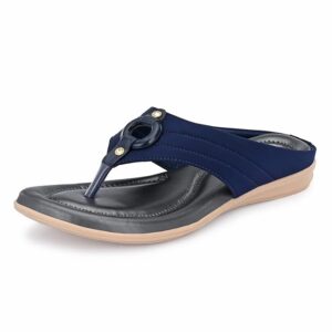 Centrino Women's Thong Sandals | Comfortable Ortho Care Sandals For Ladies | Fashion Wear Sandal & Chappal |Stylish & Durable | Premium Comfort & Quality | Soft Cushioned for More comfort (1951) Blue