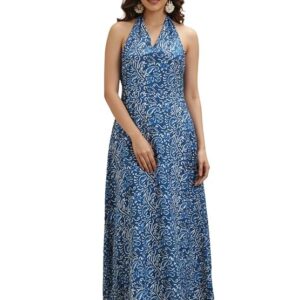 Leriya Fashion Dress for Woman | Elegant Floral Printed | Western Dress for Women | One Piece Maxi | Rayon Western | Women Party Blue