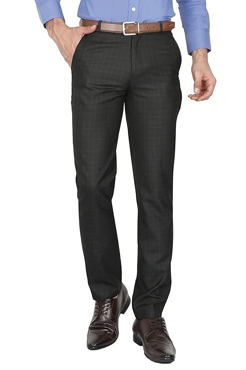 McHenry Mens' Regular Fit Poly Blended Formal Trousers