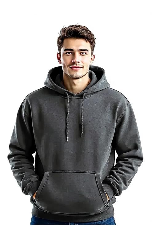 Glowic Men?s Hoodie | Oversized Stylish Sweatshirt for Winter Wear | Trendy Casual Hoodie for Men | Perfect for Gym, Travel, Streetwear Fashion Dark Grey