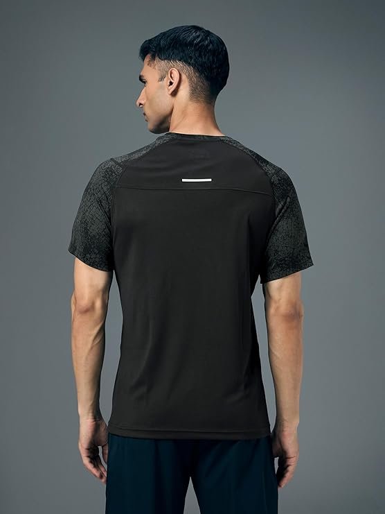 TECHNOSPORT Men's Slim Fit Crew Neck Printed Half Sleeve Technocool+ T-Shirt for Gym, Sports & Regular Use - Image 2