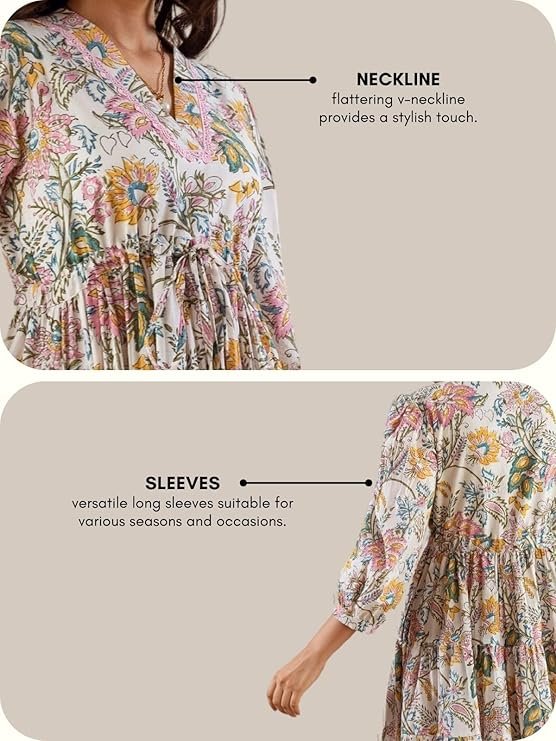 GRECIILOOKS Dress for Women Stylish | One Piece Dress for Women Long | Women Dress | Long Dress for Women | Maxi Dress for Multicolor - Image 3