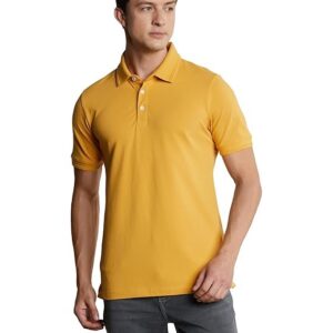 Symbol Premium Men's Cotton Stretch Solid Polo T-Shirt (Regular Fit | Pique Knit)