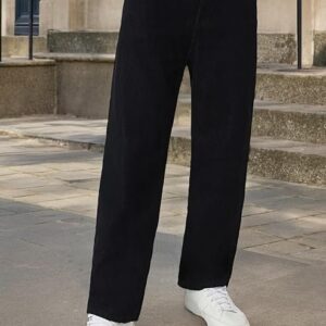 Urbano Fashion Men's Loose Mid Rise Jeans Black