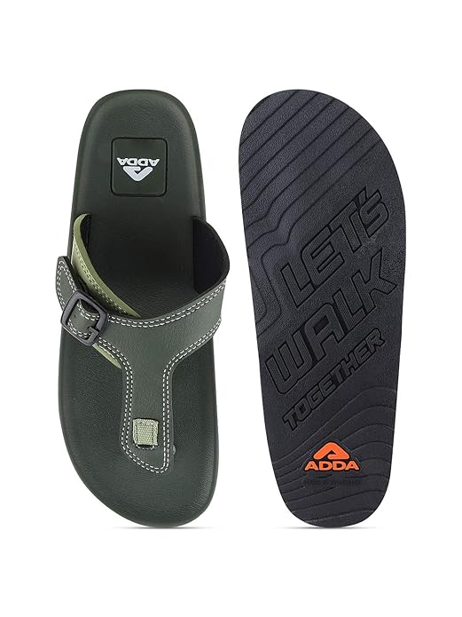 ADDA (LABEL) Men's Flip-Flops Olive - Image 3