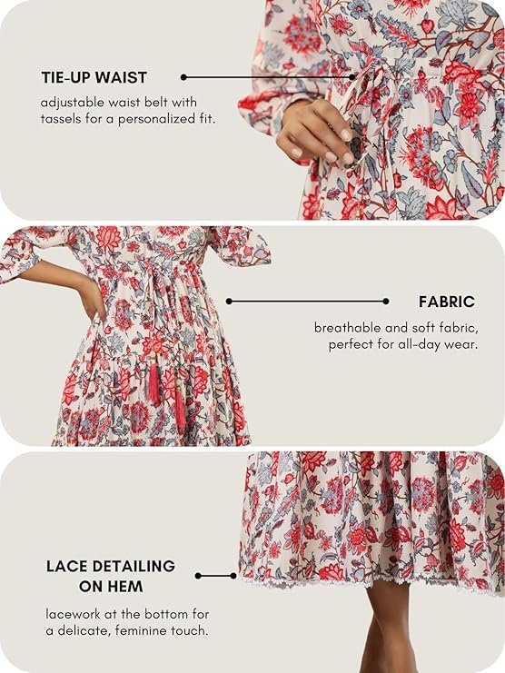 GRECIILOOKS Dress for Women Stylish | One Piece Dress for Women Long | Women Dress | Long Dress for Women | Maxi Dress for Red - Image 3