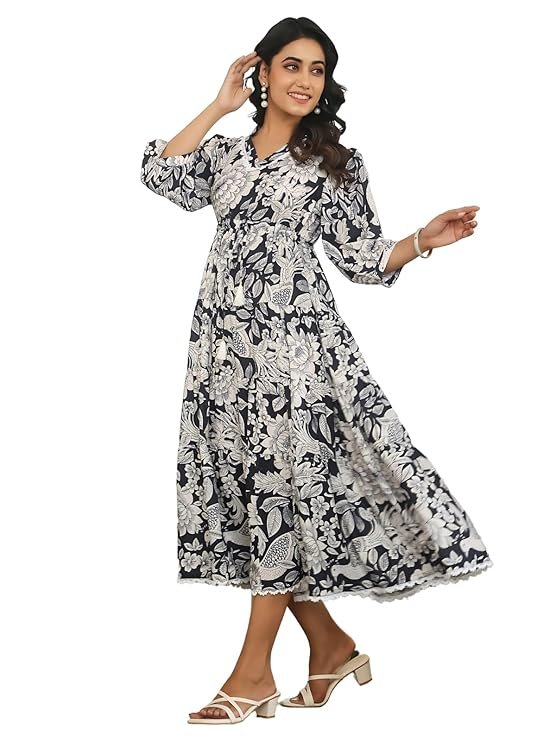 GRECIILOOKS Dress for Women Stylish | One Piece Dress for Women Long | Women Dress | Long Dress for Women | Maxi Dress for Women Black