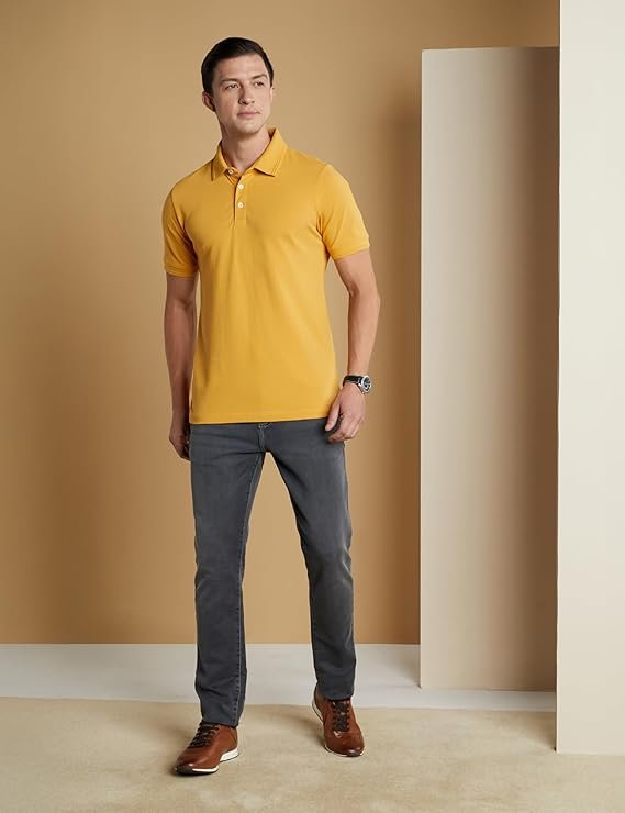 Symbol Premium Men's Cotton Stretch Solid Polo T-Shirt (Regular Fit | Pique Knit) - Image 2