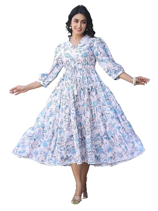 GRECIILOOKS Dress for Women Stylish | One Piece Dress for Women Long | Women Dress | Long Dress for Women | Maxi Dress for White