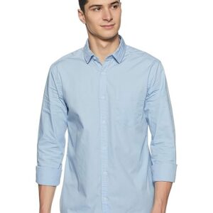 Men's Cotton Shirt | Casual | Plain | Full Sleeve | Summer - Regular Fit Sky Blue