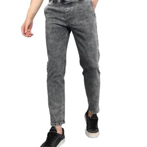 Urbano Fashion Men Mid Rise Regular Fit Washed Jogger Jeans Stretchable Grey