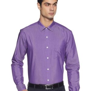 Men's Cotton Rich Formal Shirt | Plain | Full Sleeve - Regular Fit Purple