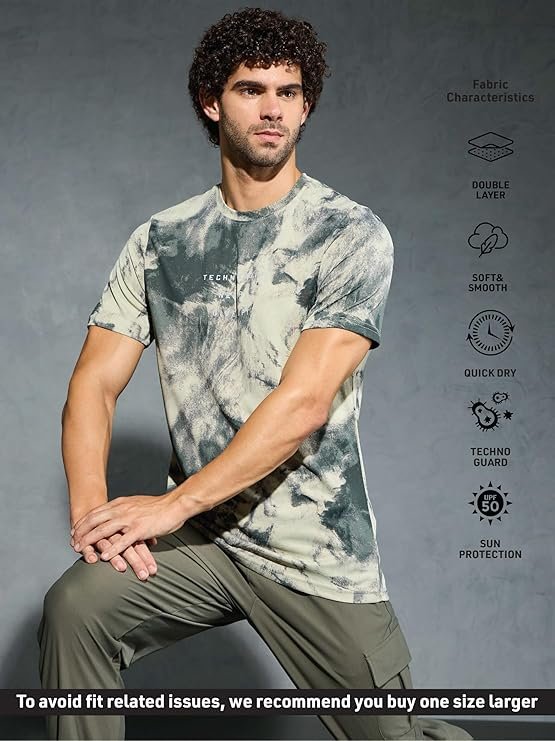 TECHNOSPORT Men's Polyester Regular Fit T-Shirt - Image 3