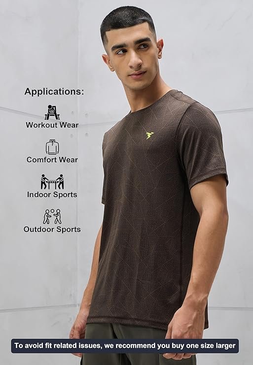 TECHNOSPORT Men's Slim Fit T-Shirt - (MTOR60_PRNT) - Image 3