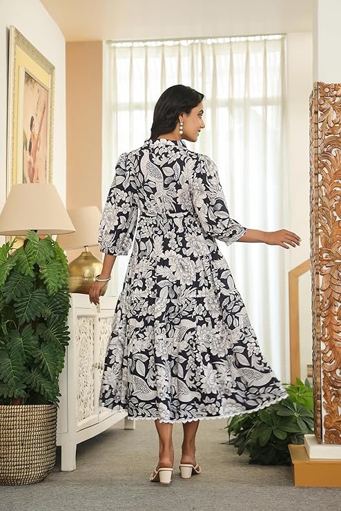 GRECIILOOKS Dress for Women Stylish | One Piece Dress for Women Long | Women Dress | Long Dress for Women | Maxi Dress for Women Black - Image 2