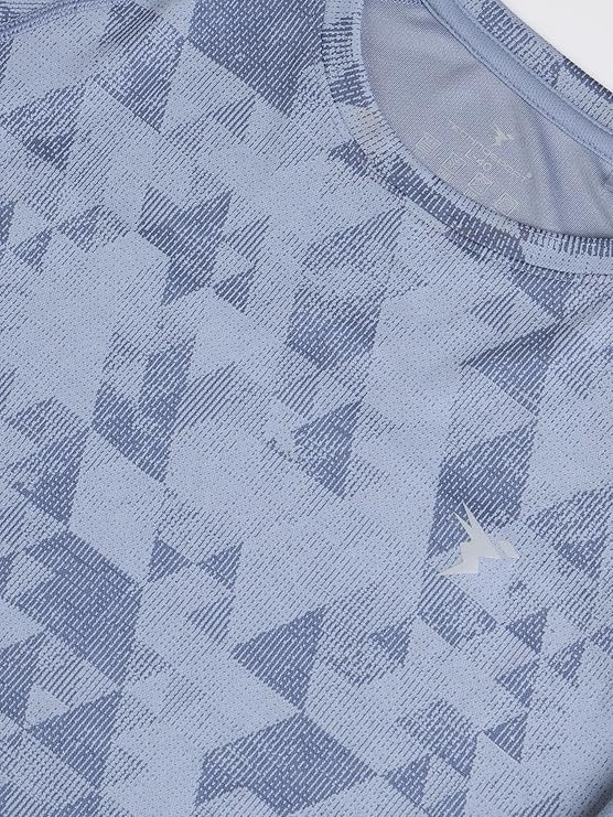 TECHNOSPORT Men's Slim Fit Crew Neck Full Sleeve Printed Jacquard T-Shirt with Technocool+, UPF50+ for Gym, Sports & Regular use - Image 3