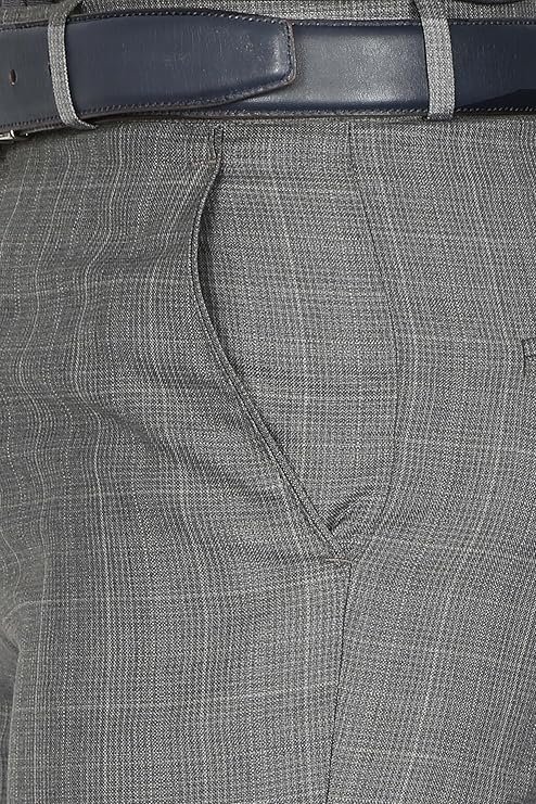 McHenry Mens' Regular Fit Poly Blended Checkered Formal Trousers - Image 3